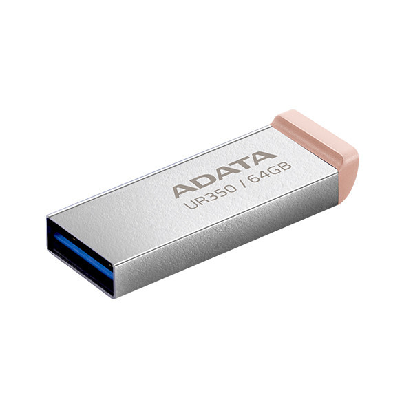 فلش مموری ای دیتا مدل UR350 ظرفیت 64 گیگابایت با رابط USB 3.2 Gen1، سرعت انتقال 100 مگابایت بر ثانیه، بدنه فلزی مقاوم، سازگار با ویندوز، مک، لینوکس و بدون نیاز به نصب درایور