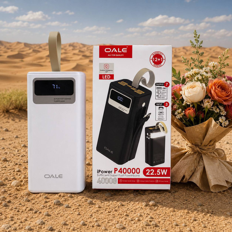 پاوربانک ۲۲.۵ وات OLAE ظرفیت ۴۰۰۰۰ میلیآمپرساعت مدلP40000