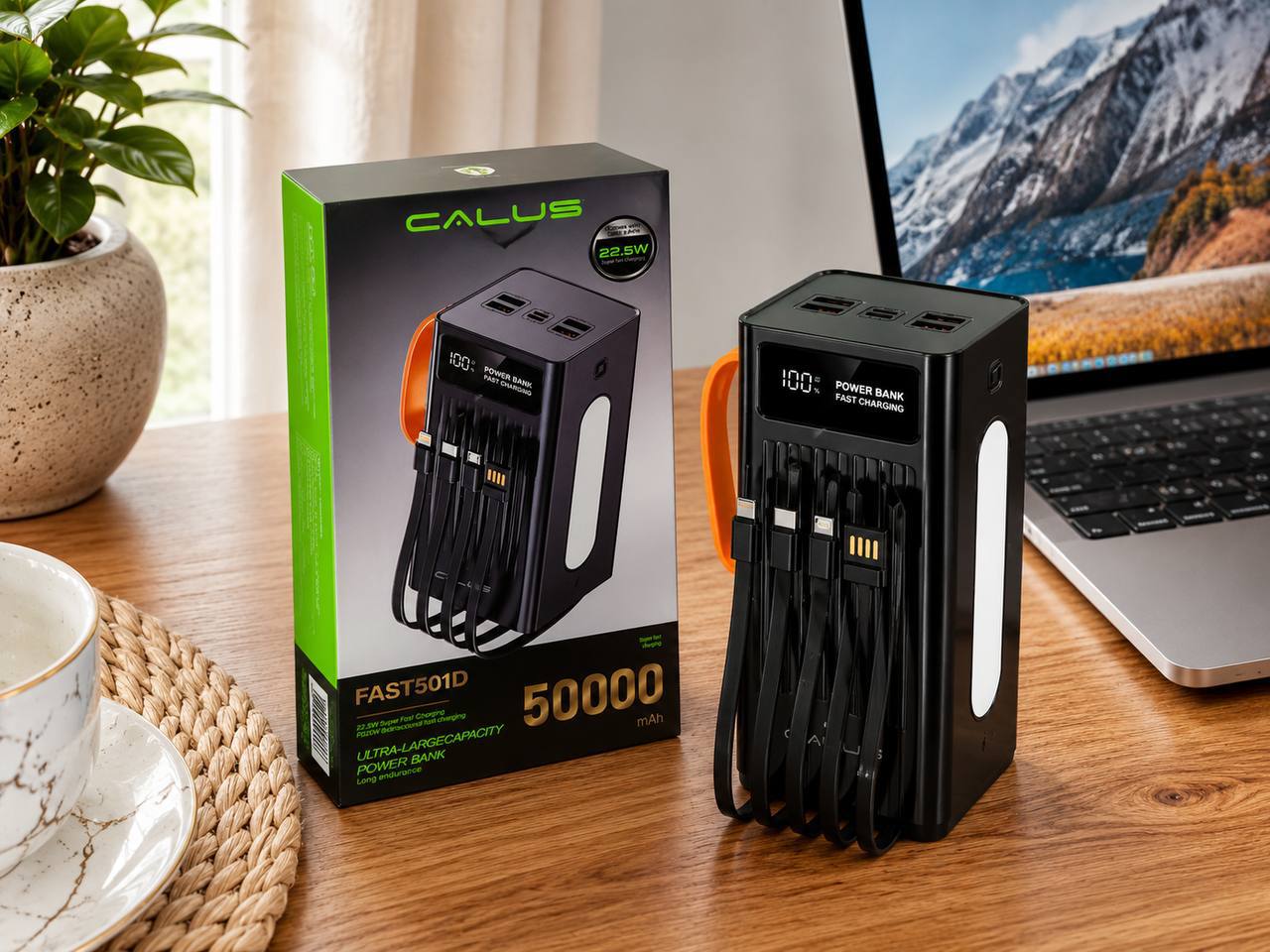 پاوربانک۲۲.۵ وات CALUS ظرفیت 50000 میلی‌آمپرساعت مدلT501