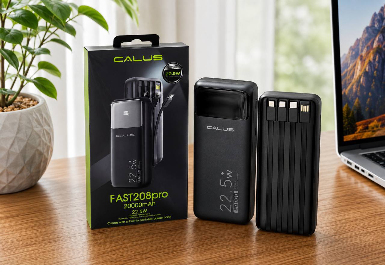 پاوربانک۲۲.۵ وات CALUS ظرفیت 20000 میلی‌آمپرساعت ۲۰۸